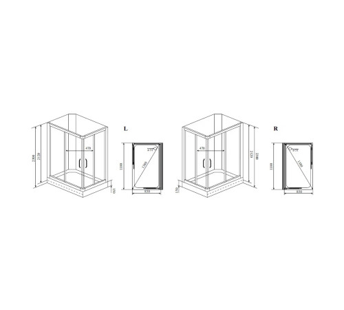 Душевая кабина Timo Lux TL-1504L, 110x85x230