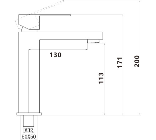 Смеситель для раковины Savol S-SUS1003H, черный
