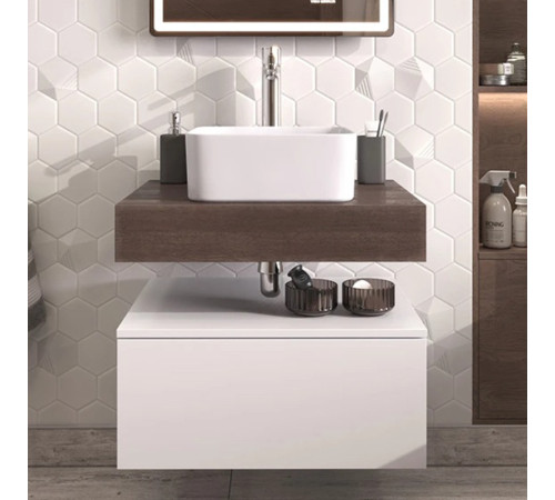 Тумба подвесная без столешницы Velvex Unit tp.UNI.50.1Y белый глянец, 50 см