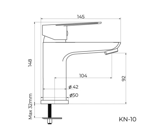 Cмеситель для раковины Knotlor KN-10, хром