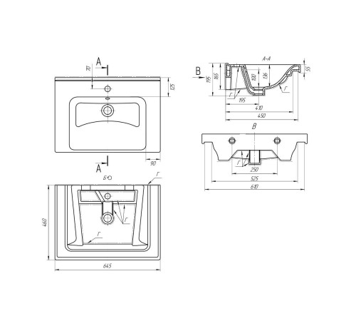 Раковина Dreja Harmony 640214, 65 см