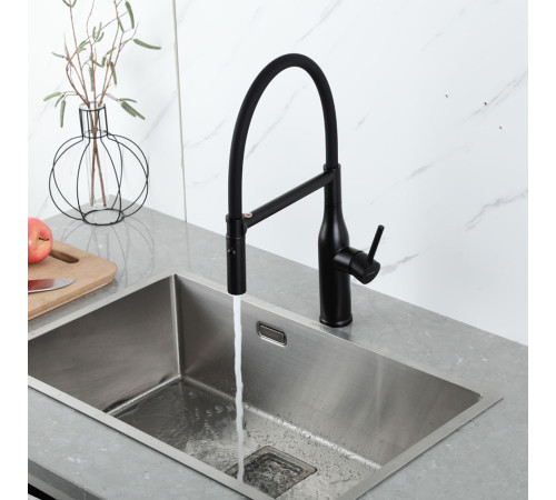 Смеситель для кухни с гибким изливом GAPPO G4098-26, черный