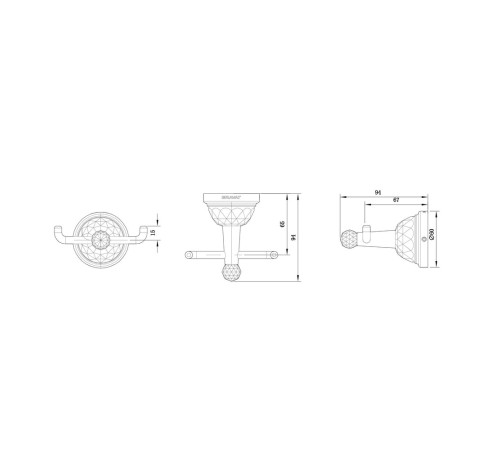 Крючок для ванной комнаты BRAVAT D7283G-SW, золотой