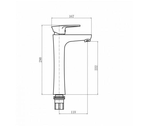 Смеситель для раковины Plstart PL3005-7, чёрный