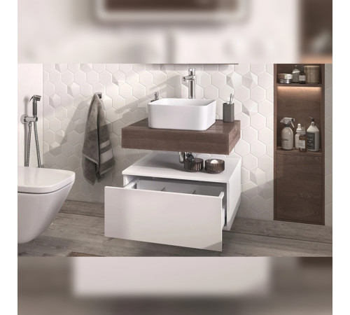 Тумба подвесная без столешницы Velvex Unit tp.UNI.50.1Y белый глянец, 50 см
