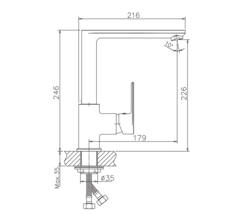 Смеситель для кухни Haiba HB70505, хром