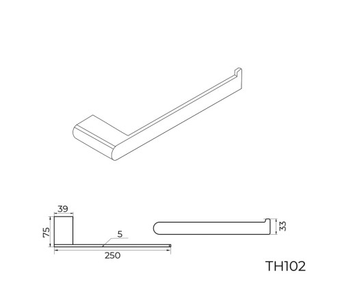 Полотенцедержатель Knotlor TH102GM, оружейная сталь