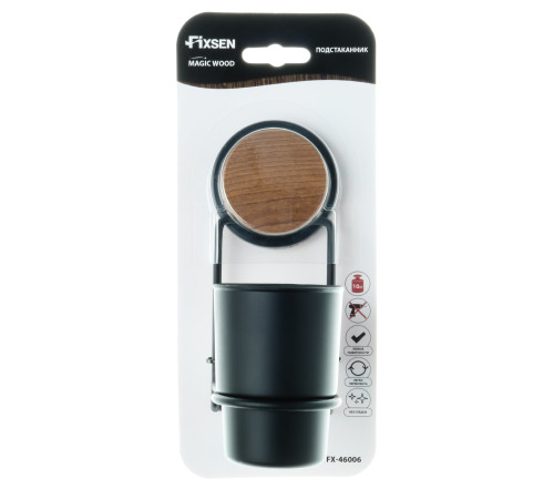 Стакан для ванной комнаты FIXSEN MAGIC WOOD FX-46006, черный/коричневый