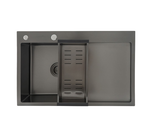 Кухонная мойка с коландером GAPPO GS7850-6L, графит