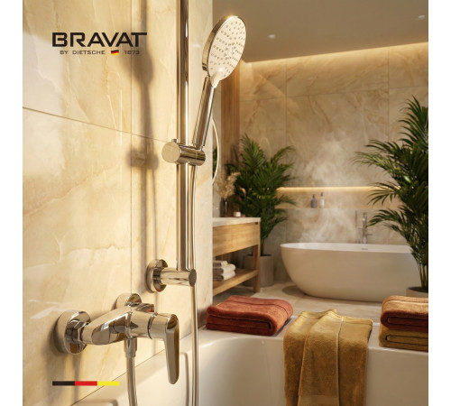 Смеситель для душа с гарнитуром BRAVAT F9809940CP-B-SW, хром