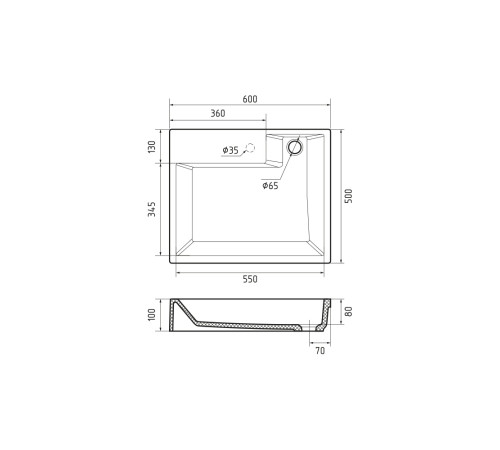 Раковина над стиральной машиной GranFest БАЙКАЛ 50x60x10, жемчуг