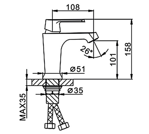 Смеситель для раковины Frap F1031, белый/хром