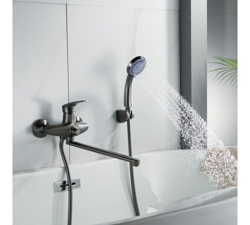 Смеситель для ванны Shevanik S5022T, оружейная сталь