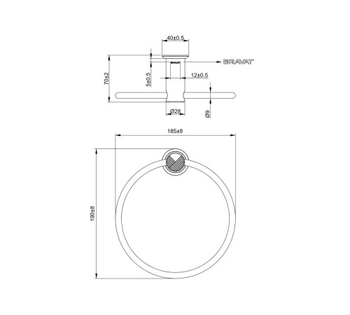 Кольцо для полотенец BRAVAT D71135CP-SW, хром