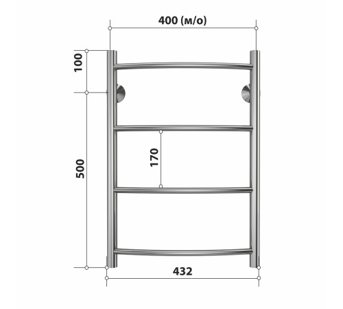 Полотенцесушитель водяной Stelmix 60x40 см, дуга