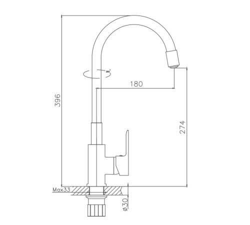 Смеситель для кухни Haiba HB70113-8, белый