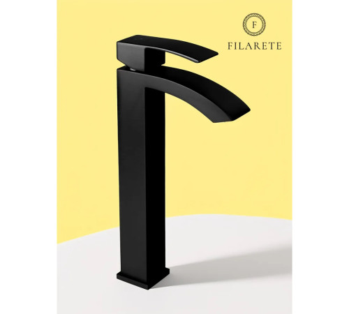 Смеситель для раковины высокий FILARETE Waterfall FL6010BL, черный