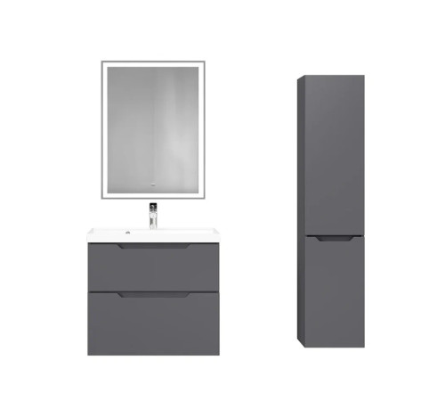Тумба с раковиной подвесная RAVAL Вектор 70, антрацит