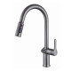 Смеситель для кухни с выдвижным изливом и дисплеем Esko Kitchen K15LEDGM, оружейная сталь