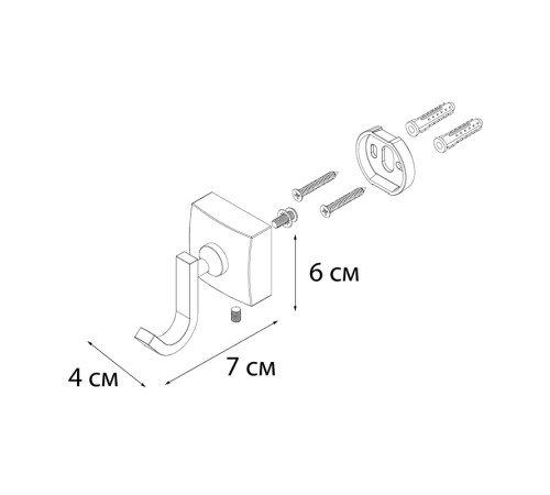 Крючок для ванной FIXSEN KVADRO FX-61305, хром