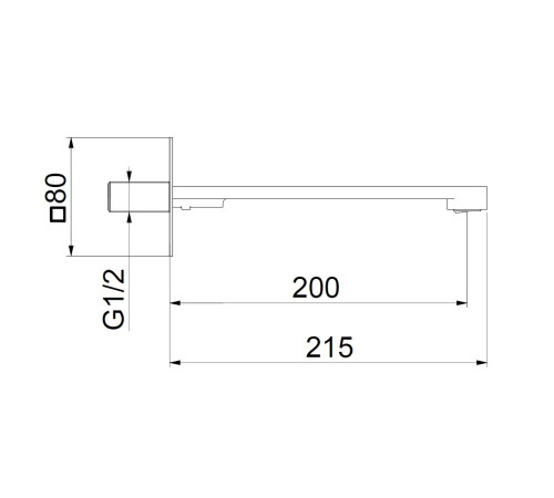 Излив Webert One-X AC1073015, хром