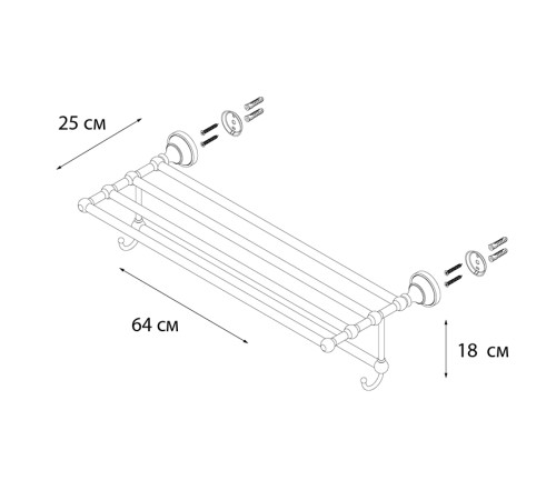 Полка для полотенец Fixsen Bogema FX-78515, хром