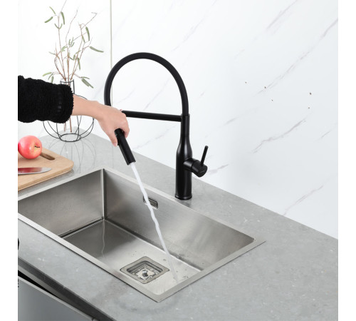 Смеситель для кухни с гибким изливом GAPPO G4098-26, черный