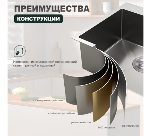 Кухонная мойка Splenka S703.7050.05, сатин