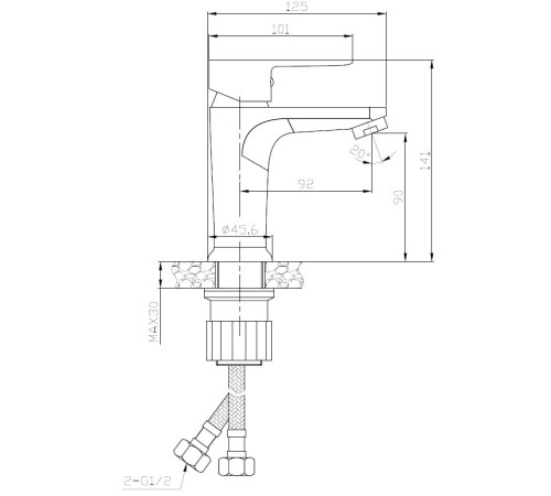 Смеситель для раковины VODA SN26TW