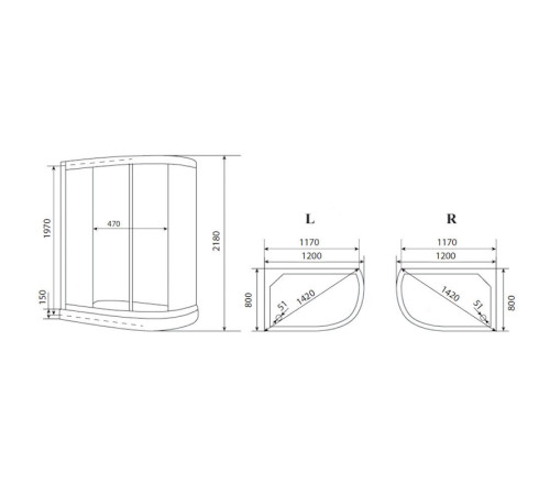Душевая кабина Timo Eco TE-0702PL, 120x80x215