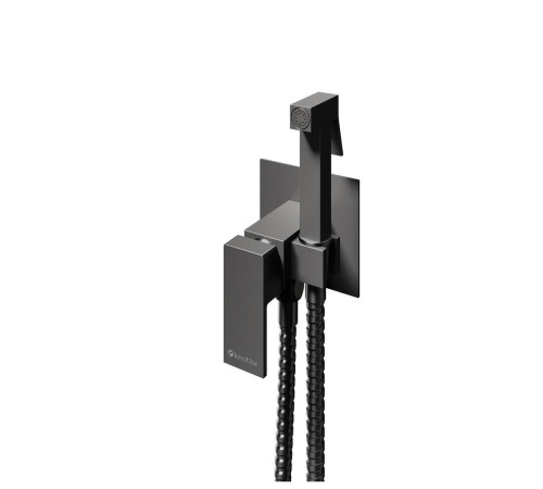 Гигиенический душ со смесителем встраиваемый Knotlor FHS02C1GM, вороненая сталь