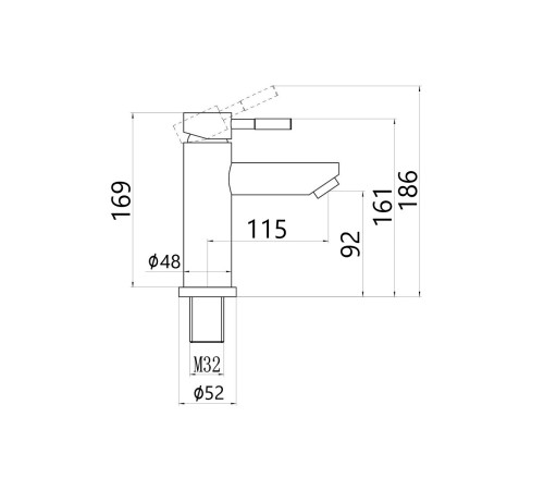 Смеситель для раковины Maretti Проджект-С PS32RF19, сатин