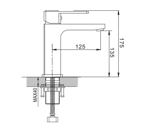 Смеситель для раковины Shevanik S9701, хром