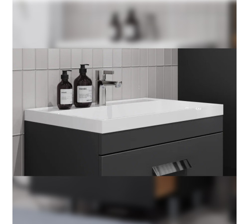 Тумба с раковиной напольная Velvex Orlando tn.ORL.CLA.70.2Y графит, 70 см
