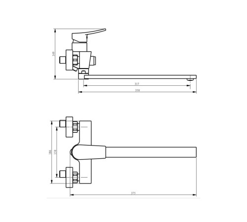 Смеситель для ванны Savol SK-H3002, хром