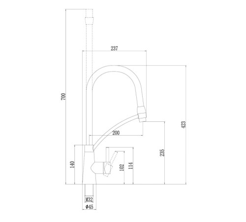 Смеситель для кухни с гибким изливом Fmark FS8255-S, бежевый