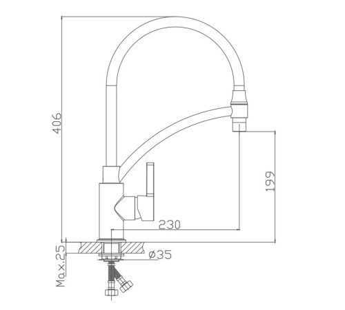 Смеситель для кухни Haiba HB73643-7, черный