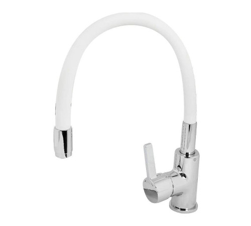 Смеситель для кухни с гибким изливом Esko Coral CL 519 W, хром/белый