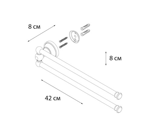 Полотенцедержатель рога 2-ой Fixsen Bogema  FX-78502A