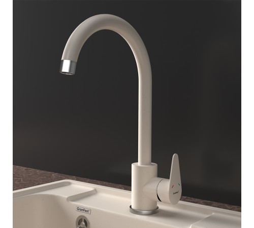Смеситель для кухни GranFestGF-Z-5412, белый