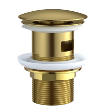 Донный клапан для раковины с переливом ESKO PopupGold/PopupG, золото