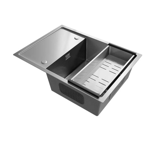 Кухонная мойка Ulgran Steel 680x500, брашированная сталь