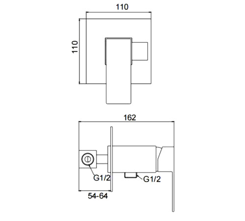 Гигиенический душ со смесителем FRAP F72802-6, черный