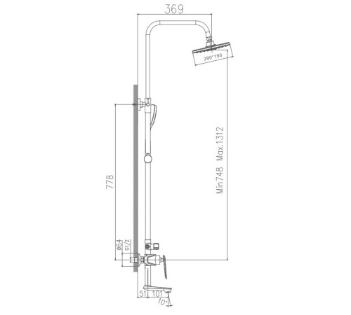 Душевая система Haiba HB24548-7, черный