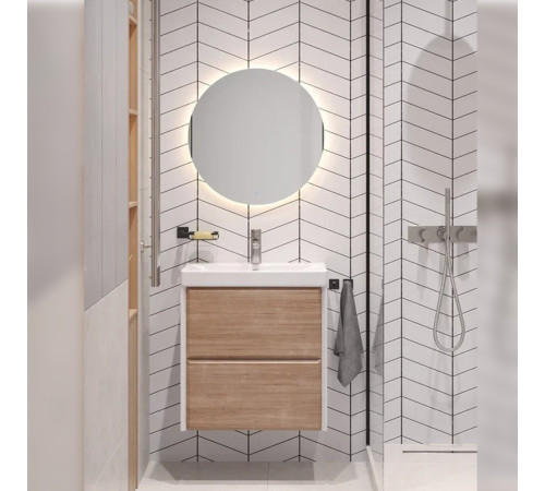 Тумба с раковиной подвесная Velvex Gesso tp.GES.9696.60.2Y белый матовый/дуб сонома, 60 см