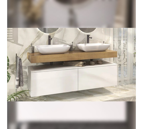 Тумба подвесная без столешницы Velvex Unit tp.UNI.80.2Y белый глянец, 80 см