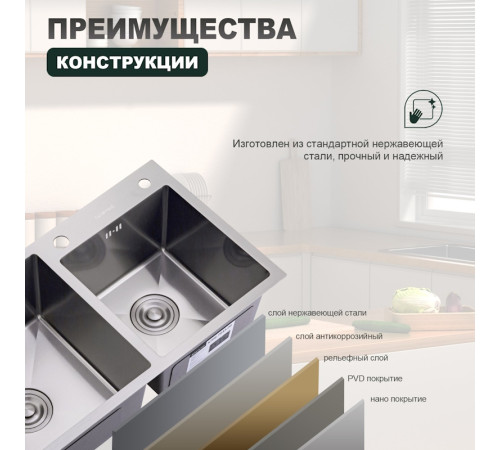 Кухонная мойка Splenka S706.7843.05, сатин