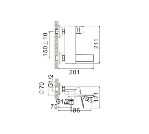 Смеситель для ванны BELZ B60533-7, черный
