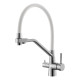 Смеситель для кухни с гибким изливом и подключением фильтра Esko Kitchen K25 W, сатин/белый