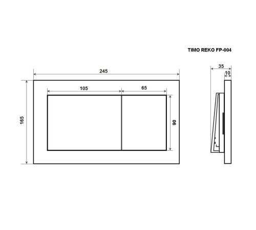 Клавиша смыва TIMO FP-004MB, черный